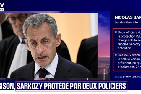 Nicolas Sarkozy en prison : deux policiers chargés de la sécurité de l’ex-président installés dans une cellule voisine.